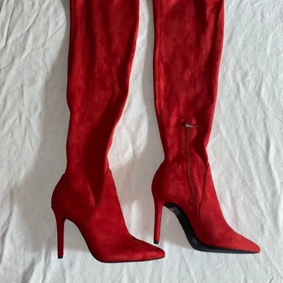 Jessica Simpson Knee High Red Boots NEW size 6M - Picture 2 of 5